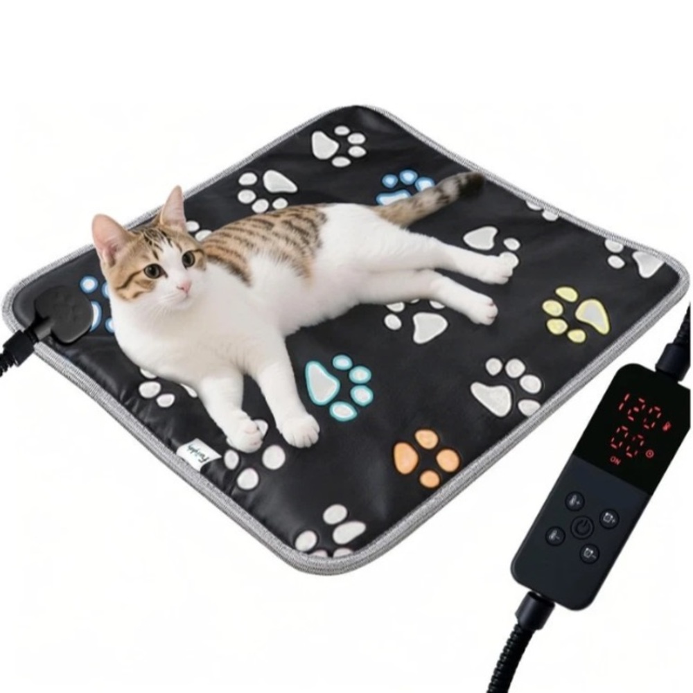 FURRY BABY WATERPROOF PET HEATING PAD Controller with 5 Timer levels Black NWT